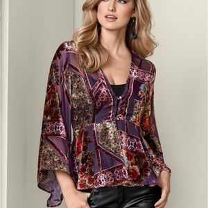 Burnout velvet top